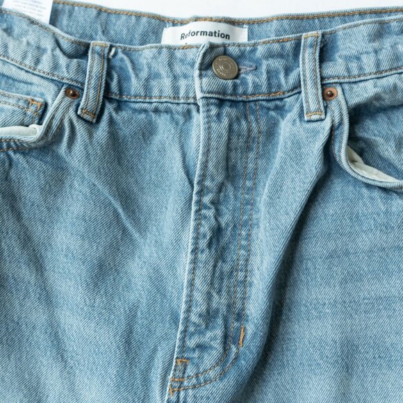 Reformation Cary Jeans Slouchy High Rise Straight Wide Leg Minimal Tencel Denim - Picture 8 of 11